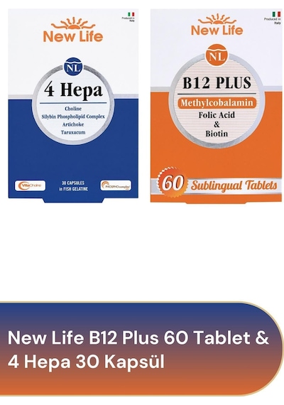 New Life 4 Hepa 30 Softgel Kapsül + New Life B12 Plus Methylcobalamin 60 Tablet