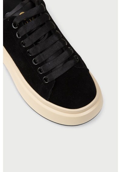 Deery Kadın Hakiki Süet Siyah Sneaker - 25361zsyhc01 Siyah