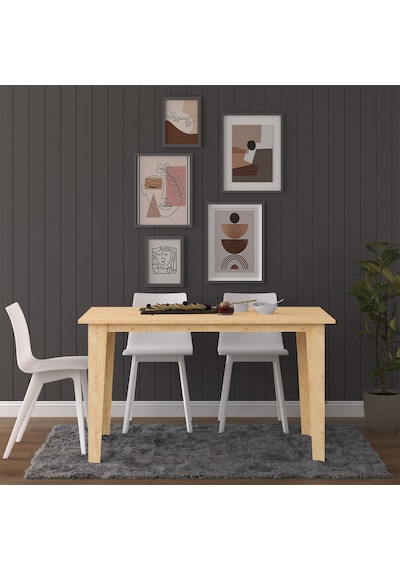 Asra Trend Yemek Masası YM-01 %100 MDF 4-6 Kişilik Mutfak Salon Masası Safir Meşe