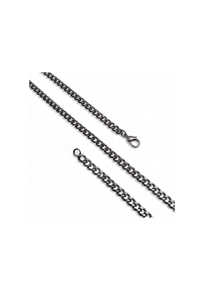 Premium Parlak Ve Şık Mariner Zincir Erkek 316l Çelik Kolye 6x2mm 55cm 3183eck043 - Siyah Renk