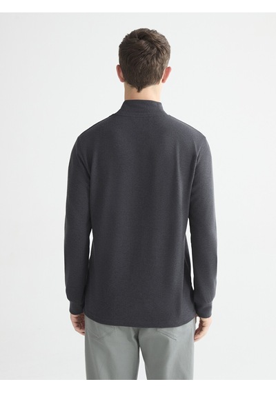 Lcwaıkıkı Classic Antrasit Dik Yaka Erkek Sweatshirt