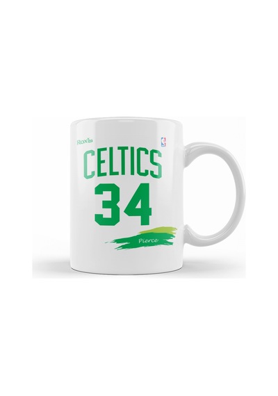 Celtıcs 34 Pierce White Roxx Ink Kupa Bardak Porselen Karışık