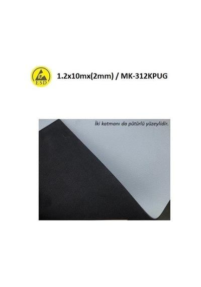 Antistatik Esd Pütürlü Yüzeyli Masa Örtüsü 1.2x10mx2mm Mk-312kpug