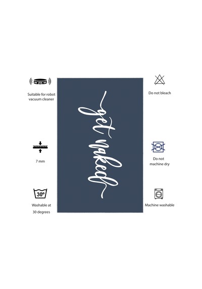 Dijital Kaymaz Yıkanabilir Mutfak Banyo Salon Paspas Halısı Trend Modern Al4012 Indigo