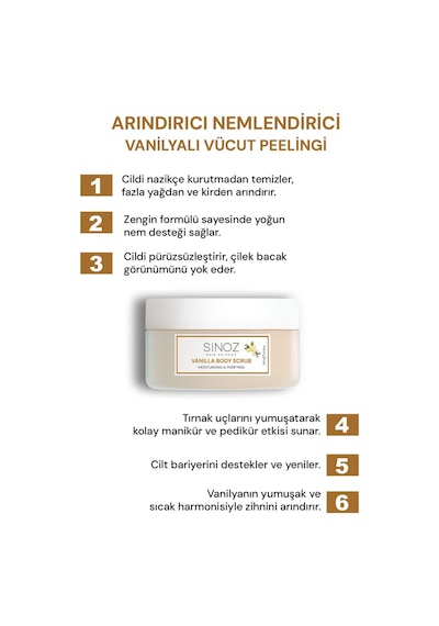 Sinoz Vanilya Arındırıcı Ve Nemlendirici Vücut Peelingi 300 G