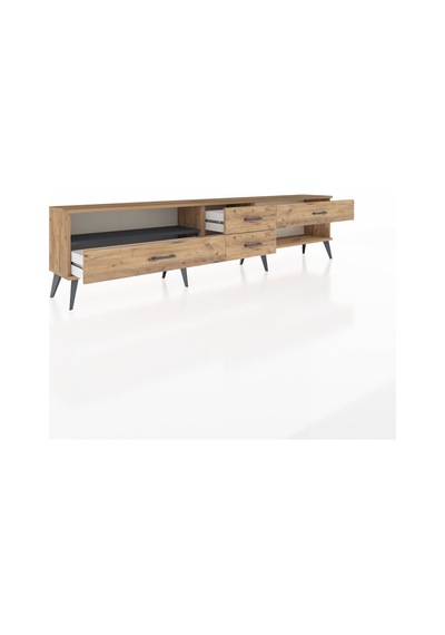 Arges Tv Ünitesi Tek Raflı 4 Çekmeceli 220x30x51 Çam-antrasit/çam Antrasıt/atlas Çam - Atlas Çam Arges Tv Ünitesi Tek Raflı 4 Çekmeceli 220x30x51 Çam-antrasit/çam Antrasıt/atlas Çam - Atlas Çam