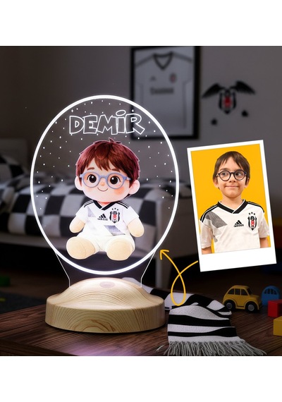 Çocuk Fotoğrafından Peluş Lambaya Dönüşen Kişiye Özel Led Lamba Yapay Zeka Destekli Renkli Çocuk Odası Hediyesi