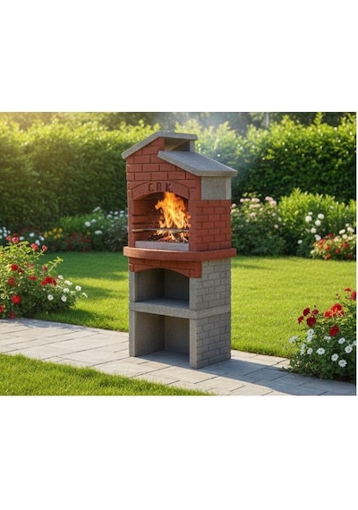 Mangal Barbekü 70 Lik Model Barbekü Gross Gri - Kırmızı