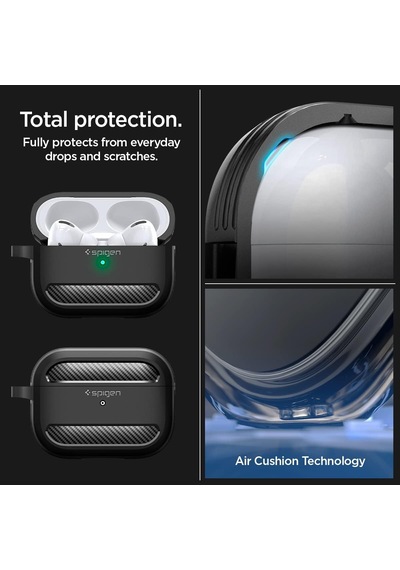 Airpods Pro 2/1 İle Uyumlu Kılıf Rugged Armor Matte Black - Acs05482