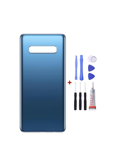 Samsung S10 Plus 5g Mavi Uyumlu Arka Cam Kapak Pil Kapağı Tamir Set B7000 Set Mavi