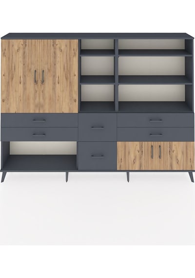 Arges Dolap 10 Raflı 6 Çekmeceli 4 Kapaklı 220x30x163 Antrasit-çam/antrasit Atlas Çam/antrasıt - Antrasıt Arges Dolap 10 Raflı 6 Çekmeceli 4 Kapaklı 220x30x163 Antrasit-çam/antrasit Atlas Çam/antrasıt - Antrasıt