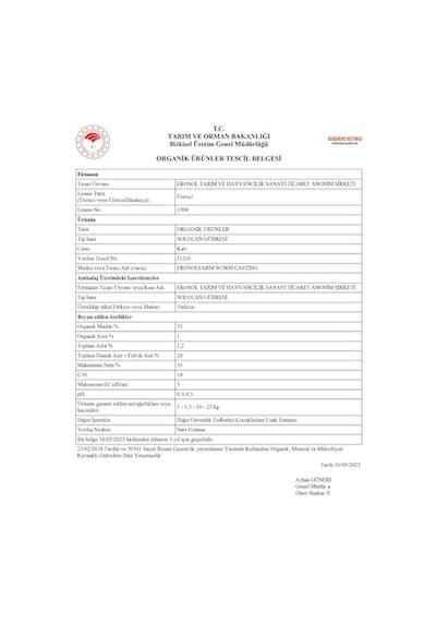 Ekosolfarm%100 Solucan Gübresi 2x1,5 Kg Toplam 3 Kg Organik Gübre Worm Castings 0.75 LT - 2.5 LT - 12 KG