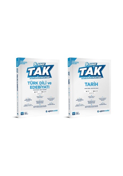 Eğitim Vadisi 2025 9. Sınıf Edebiyat + Tarih Tak Tam Anlatım Seti 2 Kitap
