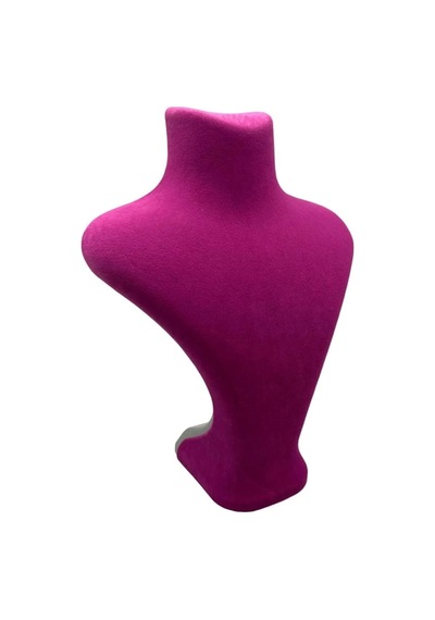 Yerli Üretim Londra Model Süet Kumaş Fujya Renk 28/ 22 Cm Kolye Sergileme Mankeni Çok Renkli