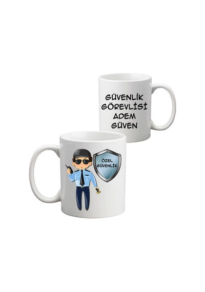 Erkek Güvenlik Görevlisine Hediye Isimli Kupa Bardak