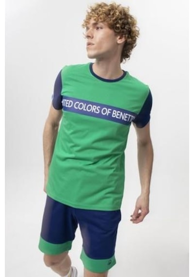 Benetton Bnt-m20482-23y Erkek T-shirt Bnt-m20482-r1938 Yeşil
