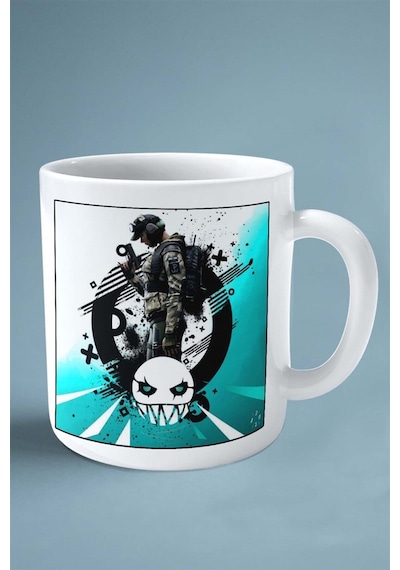Rainbow Siege Oyun Baskılı Kupa Bardak Çift Taraflı Baskı Kişiye Özel Model 5 Çok Renkli