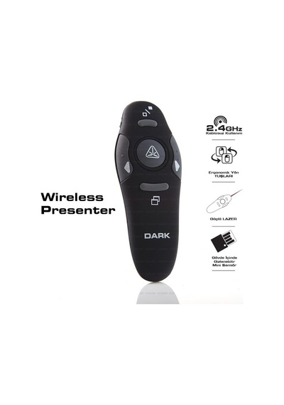 Dark 2.4Ghz Rf Kablosuz Sunum Kumandası Kırmızı Lazerli Presenter