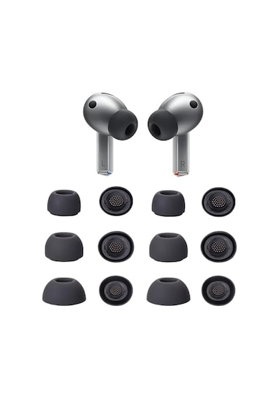 Galaxy Buds 3 Pro Aksesuarları İçin Yedek Silikon Kulaklık Ucu Seti Kulaklık Kulak Uçları, 6 Çift 3 Boyut S/m/l Gri