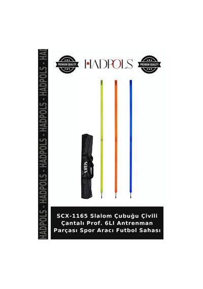 Scx-1165 Slalom Çubuğu Çivili Çantalı Prof. 6lı Antrenman Parçası Spor Aracı Futbol Sahası Çok Renkli