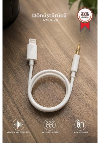 Ses Aparatı Teknik Parça Kolay Kullanım Dönüştürücü Kablo Lightning To 3.5mm Aux Trmjh24
