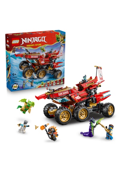 LEGO® NINJAGO® Kara Gemisi 71869 - 9 Yaş ve Üzeri Çocuklar için 3 Araç ve 6 Minifigür İçeren Oyuncak Yapım Seti (1214 Parça)