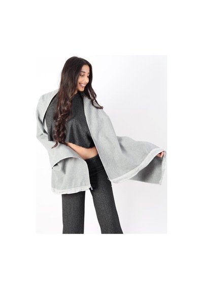 Şık Kullanım Pamuk Polyester Şal-füme