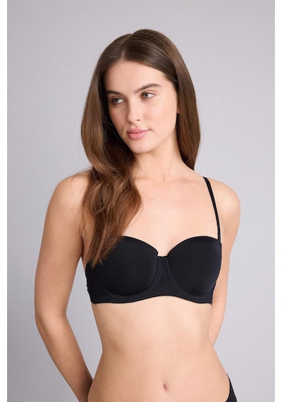 Defacto Micro Kaplı Pedli Balenli Straplez Sütyen G9801ax26spbk81 Siyah-bk81