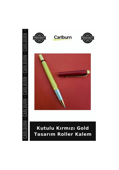 Özel Üretim Hediyelik Şık Metal Kişiselleştirilebilir Ofis Kutulu Kırmızı Gold Tasarım Roller Kalem