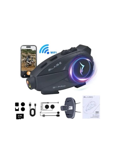Blaıse S1-pro Kameralı Bluetooth Motosiklet İnterkom