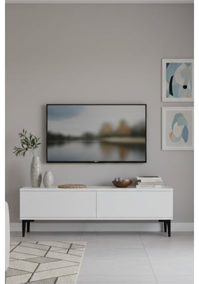 Tsa1299b Aplos Tv Stand, Tv Sehpası Beyaz 120cm