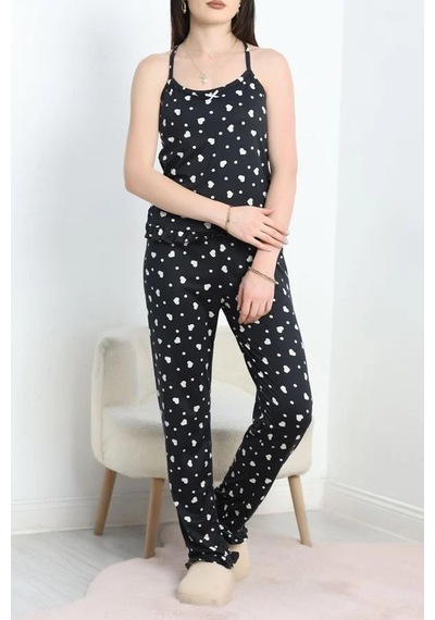Seka Store Seka Milan Kumaş İp Askılı Pijama Takımı Siyahbeyaz - 50597.1857. Çok Renkli Seka Store Seka Milan Kumaş İp Askılı Pijama Takımı Siyahbeyaz - 50597.1857. Çok Renkli