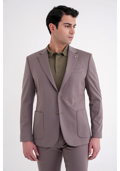 Efor Comfort Fit Mono Yaka Torba Cep Esnek Yünlü Füme Spor Takım Elbise Tk 931 Füme