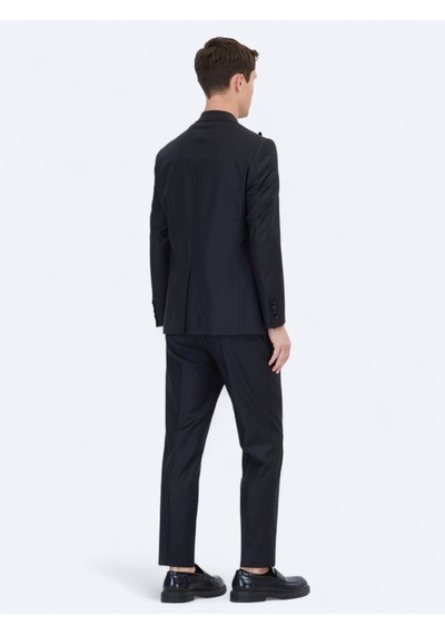 Kip Siyah Düz Modern Fit Prinç Smokin Takım Elbise