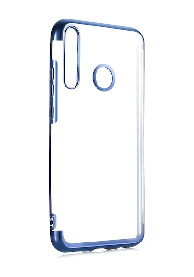 Huawei Y6p Kılıf Dört Köşeli Lazer Silikon Kılıf Mavi