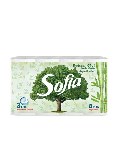 Sofia 3 Katlı Doğanın Gücü 8 Rulo Kağıt Havlu