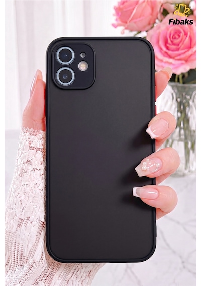 Fibaks iPhone 11 Uyumlu Kılıf Mat Parmak Izi Yapmaz Kamera Korumalı Renkli Tuşlu Sert Silikon