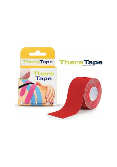 Thera Tape Kinesio Sporcu Bandı Yüz & Vücut Uyumlu Kinezyo Bant Kırmızı 5 CM x 5 M Thera Tape Kinesio Sporcu Bandı Yüz & Vücut Uyumlu Kinezyo Bant Kırmızı 5 CM x 5 M