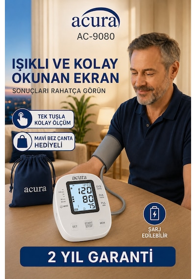 Acura Ac-9080 Şarjl Edilebilir Koldan Tansiyon Aleti