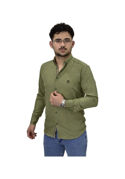 Erkek Spor Silim Fit Gömlek Bgl-st04479 Haki