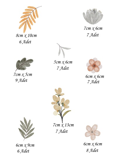 Yaprak Temalı Çocuk Odası Sticker Seti