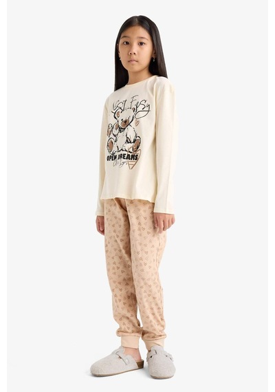 Defacto Kız Çocuk Regular Fit 2li Pijama Takımı Baskılı Uzun Kollu Üst Desenli Uzun Alt F6216a825wner103 Ekru Defacto Kız Çocuk Regular Fit 2li Pijama Takımı Baskılı Uzun Kollu Üst Desenli Uzun Alt F6216a825wner103 Ekru