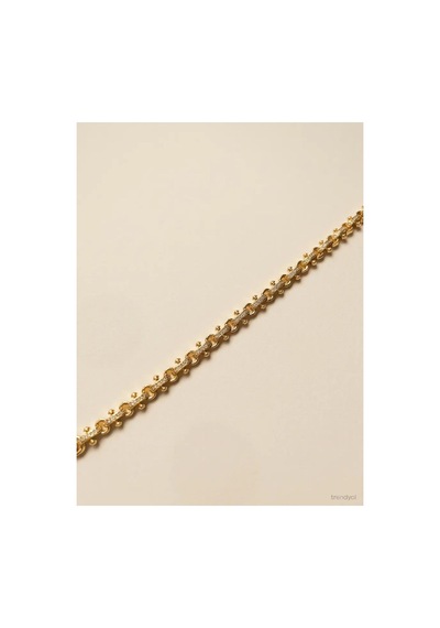 Premium Tasarım Taşlı Geometrik Formlu Gold Modern Bileklik Altın