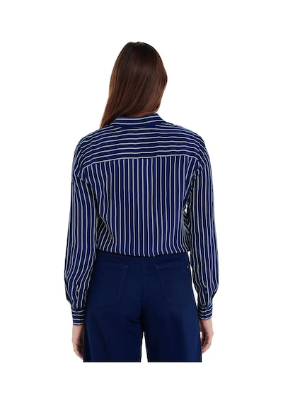 Tommy Hilfiger Kadın Çizgili Gömlek Lacivert