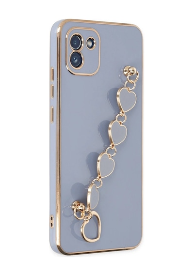 Gld-spt- Newface Samsung Uyumlu Galaxy A03 Kılıf Esila Silikon - Gri