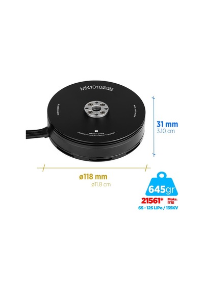 T-motor Mn1010 135kv Brushless Fırçasız Brushless Fırçasız Uav Motor Multikopter Multi-rotor Quadcopter Hexacopter Drone Motoru