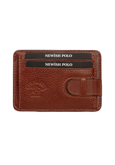 Newish Polo Erkek Hakiki Deri Cüzdan Ve Kartlık New182 - Taba