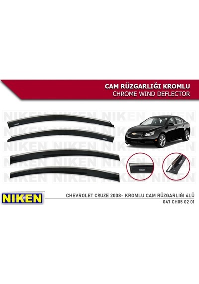 Niken Chevrolet Cruze 2008 Kromlu Cam Rüzgarlığı 4 Lü