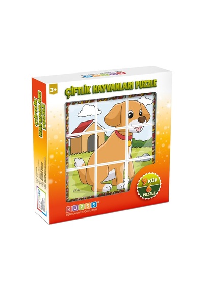 Çiftlik Hayvanları 3d Puzzle - 9 Küp 6 Yapboz Standart
