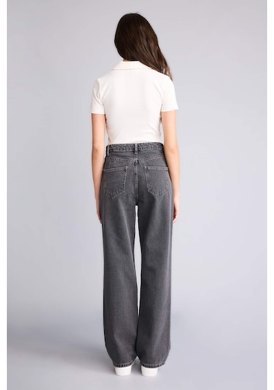 Defacto 90s Wide Leg Yüksek Bel Uzun Jean Pantolon F2943ax25wnnm36 Antrasit